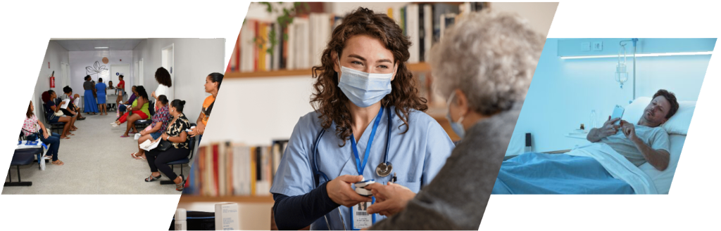 Médicos utilizando painel clínico Avizo